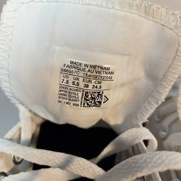 CONVERSE X O.P.I CTAS Lift Ox Canvas 566557C Pure Silver/White/Pink Size US 7.5 - Picture 15 of 16